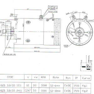 Электродвигатель MH 125 24V 3.0/35 2406-3.0kW для куровозок, сельхозтехника, скотовозок